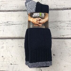 New  JOBSITE Men's Cushioned Work Crew Socks 2-Pair Fits Size 6-12